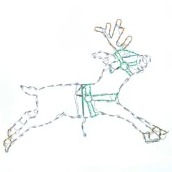 Holidynamics 54" LED Reindeer Leaping In White
