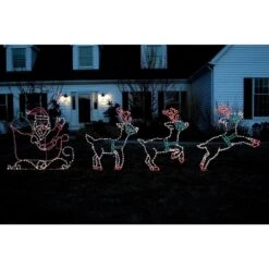 Holidynamics 54" LED Reindeer Leaping In White -Home Decoration Series 63505937 5