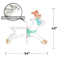 Holidynamics 54" LED Reindeer Leaping In White -Home Decoration Series 63505937 6