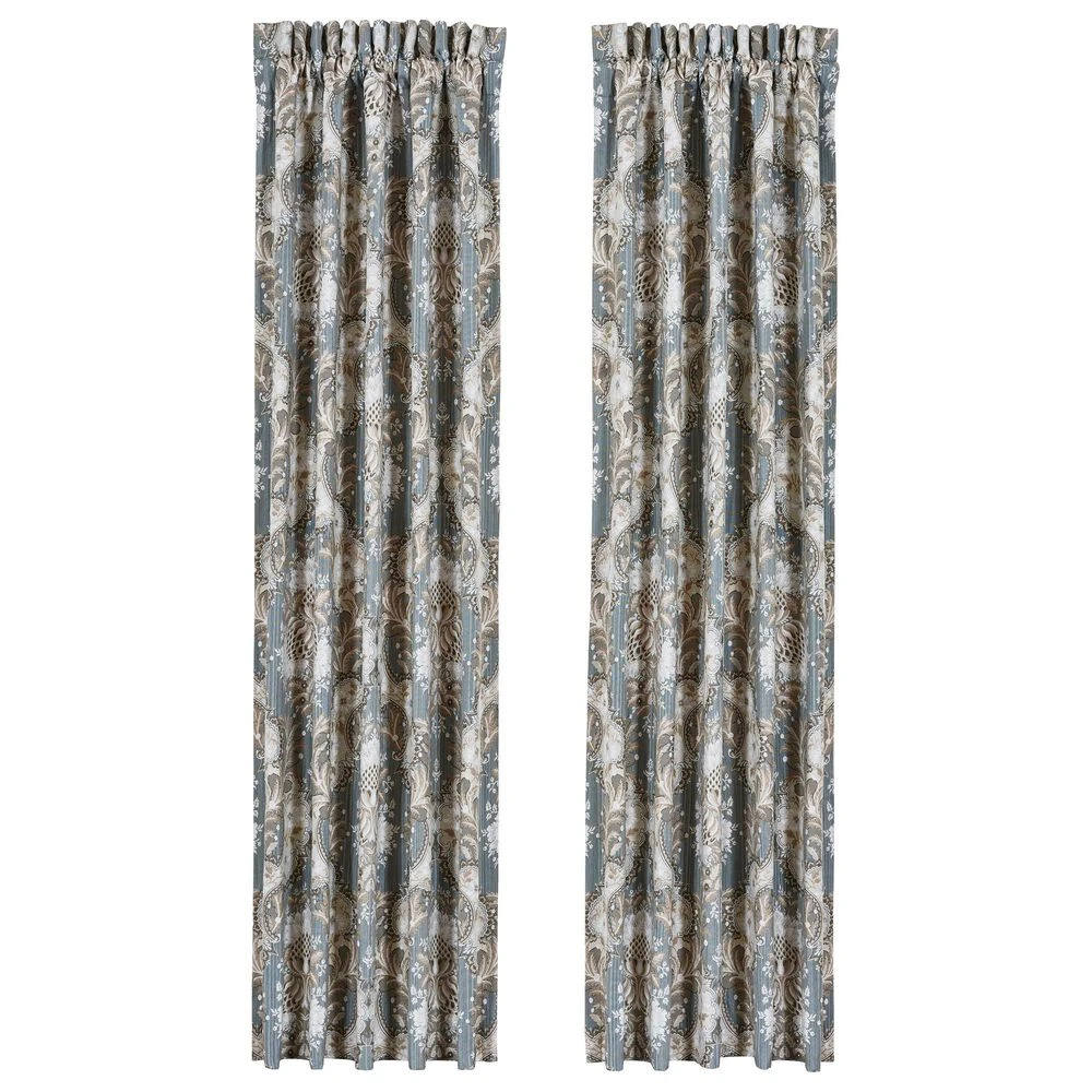 J. Queen New York Crystal Palace 84" X 50" Window Panel In French Blue (Set Of 2) 3 J. Queen New York Crystal Palace 84" X 50" Window Panel In French Blue (Set Of 2)