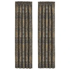 J. Queen New York Palmer 84" X 50" Window Panel In Teal (Set Of 2)