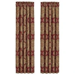 J. Queen New York Maribella 84" X 50" Window Panel In Crimson (Set Of 2)
