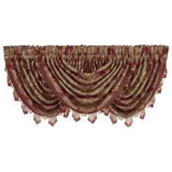 J. Queen New York Maribella 33" X 49" Window Valance In Crimson