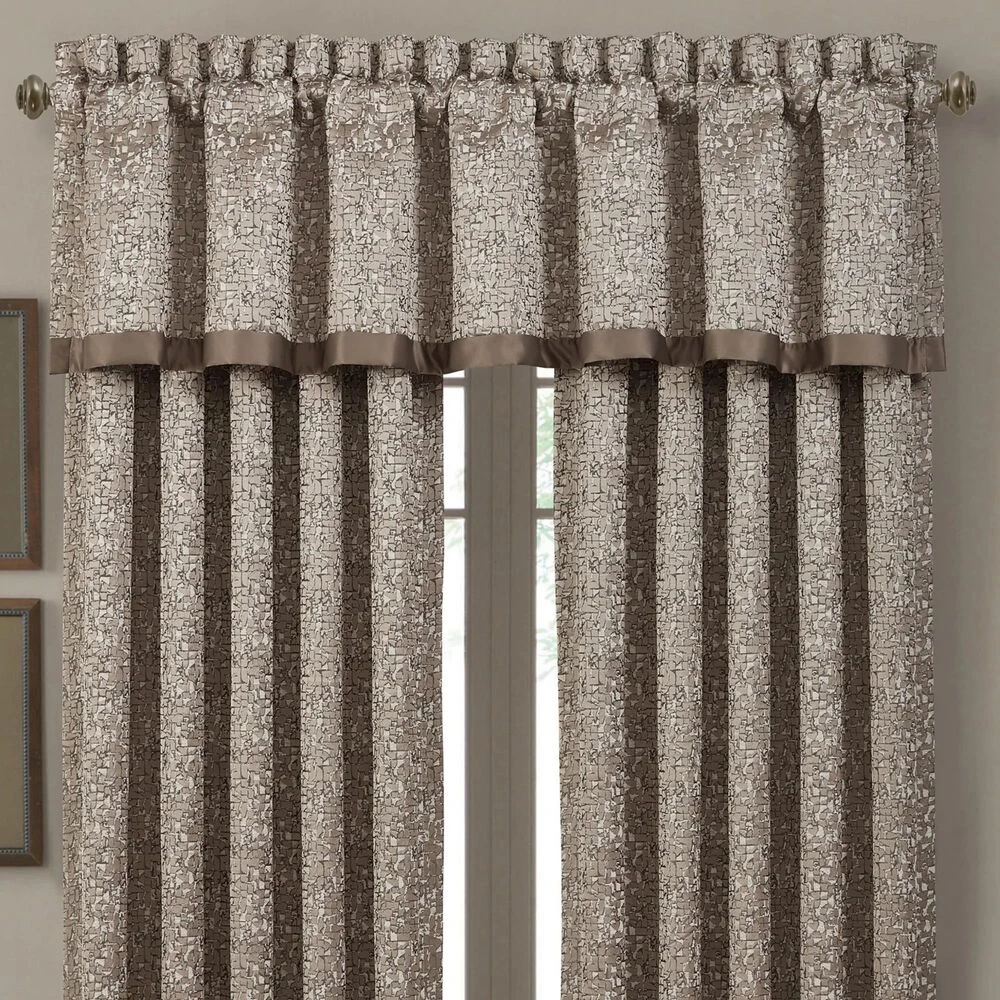 J. Queen New York Cracked Ice 18.25" X 88" Window Valance In Taupe 4 J. Queen New York Cracked Ice 18.25" X 88" Window Valance In Taupe - Image 2