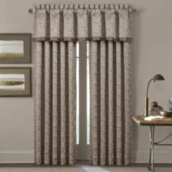 J. Queen New York Cracked Ice 18.25" X 88" Window Valance In Taupe 7 J. Queen New York Cracked Ice 18.25" X 88" Window Valance In Taupe -Home Decoration Series 63619605 3