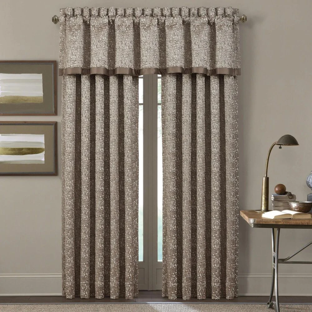 J. Queen New York Cracked Ice 18.25" X 88" Window Valance In Taupe 5 J. Queen New York Cracked Ice 18.25" X 88" Window Valance In Taupe - Image 3