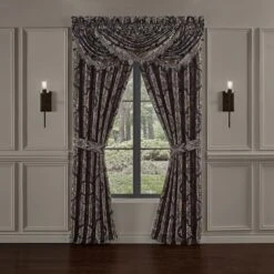J. Queen New York Windham 33" X 49" Window Valance In Black -Home Decoration Series 63619811 6