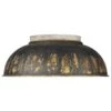 Golden Lighting Kinsley 2-Light Flush Mount With Antique Black Shade In Aged Galvanized Steel -Home Decoration Series 63642805 1