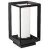 Golden Lighting Smyth 1-Light Outdoor Pier Mount With Opal Glass Shade In Natural Black -Home Decoration Series 63643019 1