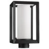 Golden Lighting Smyth 1-Light Outdoor Post Mount With Opal Glass Shade In Natural Black -Home Decoration Series 63643035 1
