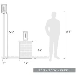 Golden Lighting Smyth 1-Light Outdoor Post Mount With Opal Glass Shade In Natural Black -Home Decoration Series 63643035 4