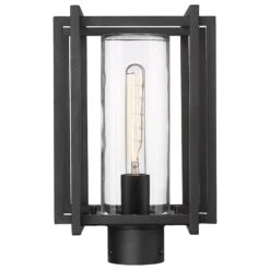 Golden Lighting Tribeca 1-Light Patio Post Mount In Natural Black -Home Decoration Series 63643175 2