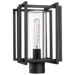 Golden Lighting Tribeca 1-Light Patio Post Mount In Natural Black -Home Decoration Series 63643175 3