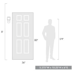 Golden Lighting Ezra 1-Light Outdoor Wall Sconce In Natural Black -Home Decoration Series 63643191 5