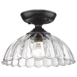 Golden Lighting Audra 1-Light Semi-Flush In Matte Black