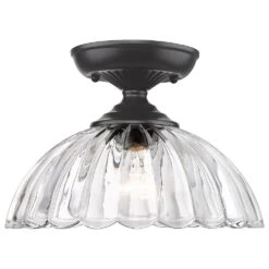 Golden Lighting Audra 1-Light Semi-Flush In Matte Black -Home Decoration Series 63643258 3