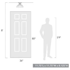 Golden Lighting Audra 1-Light Semi-Flush In Matte Black -Home Decoration Series 63643258 4