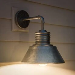 Kenroy Sully Patio Wall Lantern In Galvanized -Home Decoration Series 63690523 3