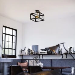 Kenroy Courtney 4-Light Semi Flush In Matte Black And Gold -Home Decoration Series 63690887 6