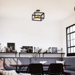 Kenroy Courtney 4-Light Semi Flush In Matte Black And Gold -Home Decoration Series 63690887 8