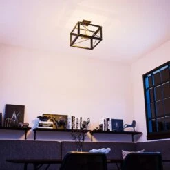 Kenroy Courtney 4-Light Semi Flush In Matte Black And Gold -Home Decoration Series 63690887 9