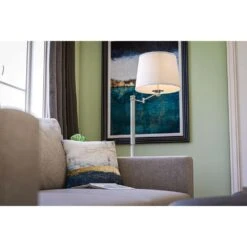 Kenroy Riverside Swing Arm Floor Lamp In Brushed Steel -Home Decoration Series 63691109 6