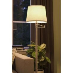 Kenroy Riverside Swing Arm Floor Lamp In Brushed Steel -Home Decoration Series 63691109 9
