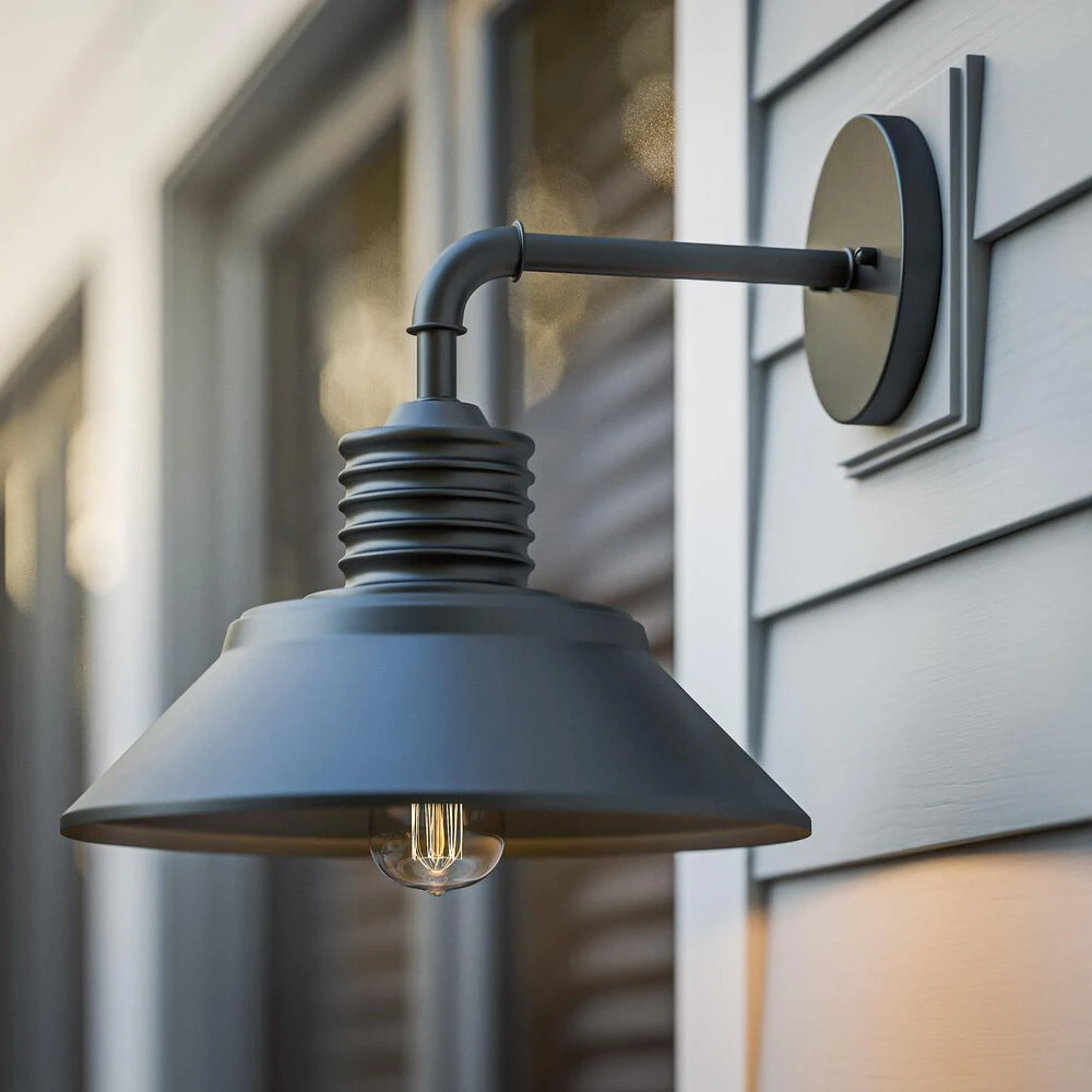 Kenroy Sully Large Patio Wall Lantern With Straight Arm In Black 4 Kenroy Sully Large Patio Wall Lantern With Straight Arm In Black - Image 2