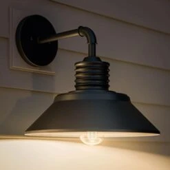 Kenroy Sully Large Patio Wall Lantern With Straight Arm In Black 12 Kenroy Sully Large Patio Wall Lantern With Straight Arm In Black -Home Decoration Series 63691752 3