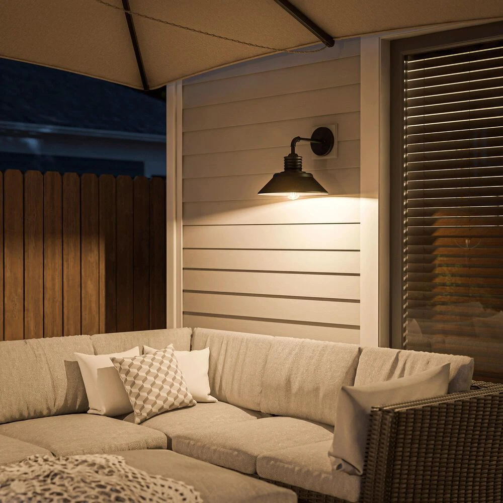 Kenroy Sully Large Patio Wall Lantern With Straight Arm In Black 9 Kenroy Sully Large Patio Wall Lantern With Straight Arm In Black - Image 7