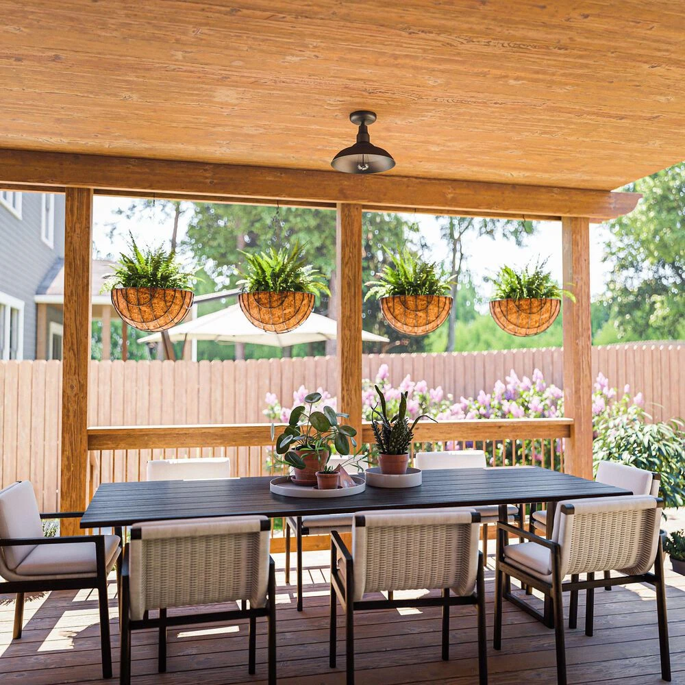 Kenroy Dale 1-Light Large Patio Semi-Flush In Sand Black 6 Kenroy Dale 1-Light Large Patio Semi-Flush In Sand Black - Image 4