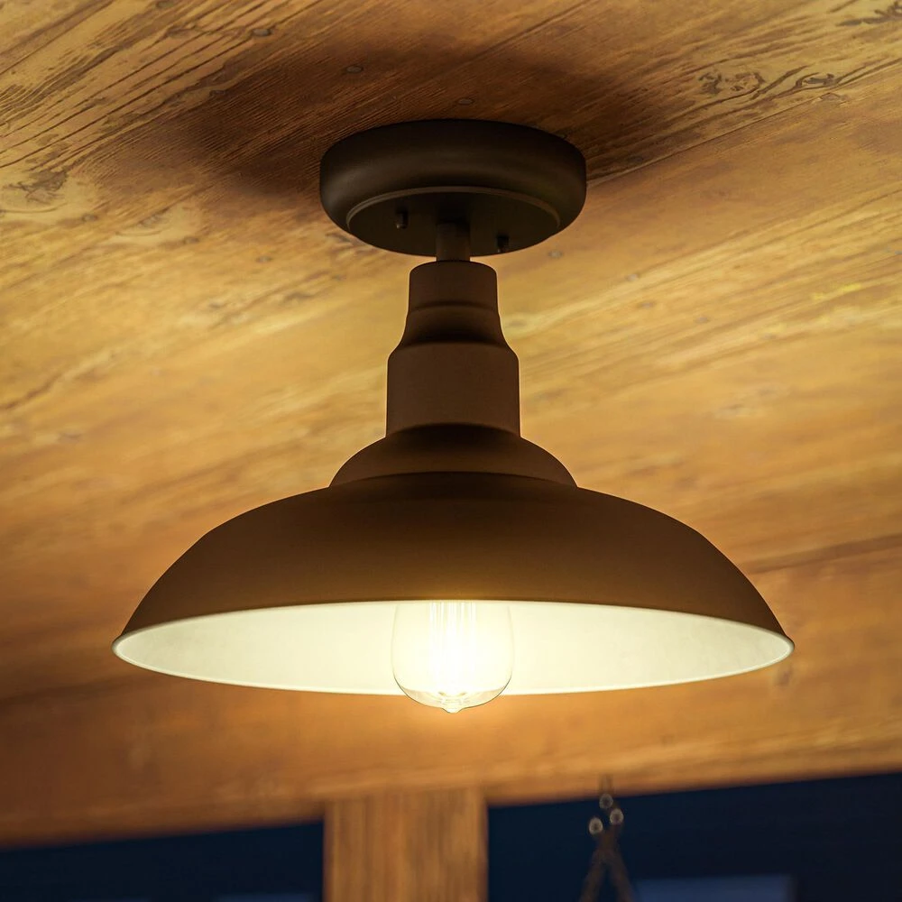 Kenroy Dale 1-Light Large Patio Semi-Flush In Sand Black 8 Kenroy Dale 1-Light Large Patio Semi-Flush In Sand Black - Image 6