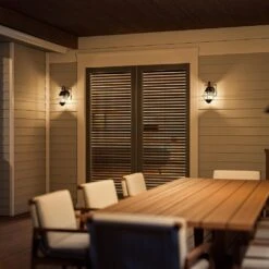 Kenroy Hatteras 1-Light Small Outdoor Wall Lantern In Black -Home Decoration Series 63693568 7