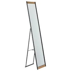 Adesso Albert Floor Mirror In Black And Natural