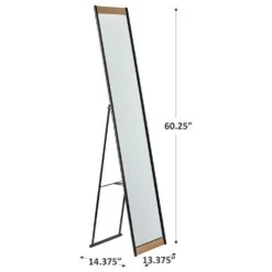 Adesso Albert Floor Mirror In Black And Natural -Home Decoration Series 63707962 8