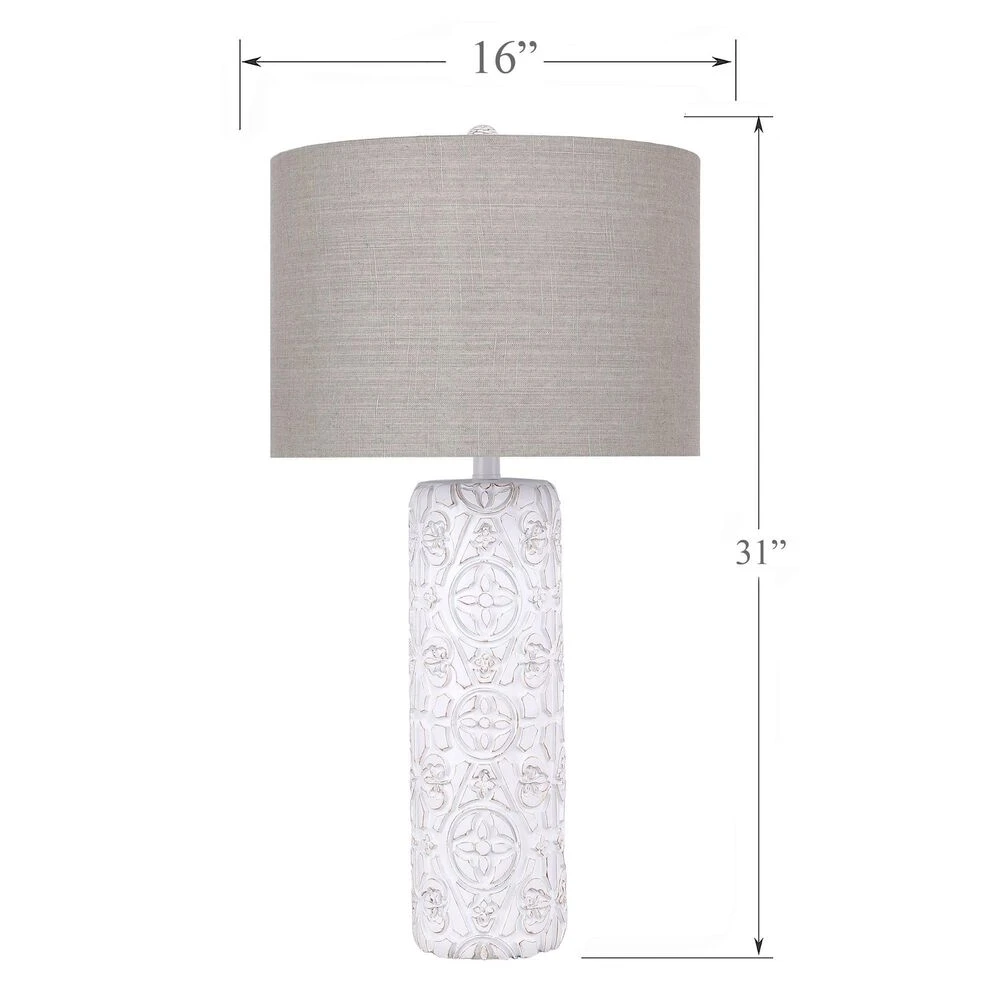 Grandview Gallery Taos Table Lamp In White With Brown 5 Grandview Gallery Taos Table Lamp In White With Brown - Image 3