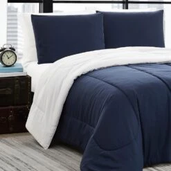 Pem America 2-Piece Twin Comforter Set In Grey And Navy -Home Decoration Series 63866750 9