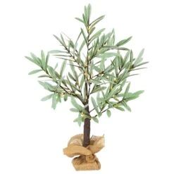The Gerson Company 24" Olive Tree With LED Lights In Green