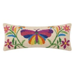 Peking Handicraft Otomi Butterfly Throw Pillow
