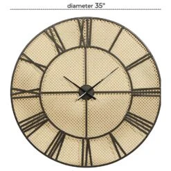 Maple And Jade 35" Cane Wall Clock In Brown And Black -Home Decoration Series 64000813 5