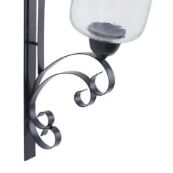 Maple And Jade 24" X 12" Candle Holder Wall Sconce In Black -Home Decoration Series 64001290 3