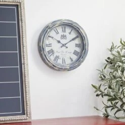 Maple And Jade 14" Fluted Frame Wall Clock In Black -Home Decoration Series 64001340 6