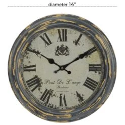 Maple And Jade 14" Fluted Frame Wall Clock In Black -Home Decoration Series 64001340 7