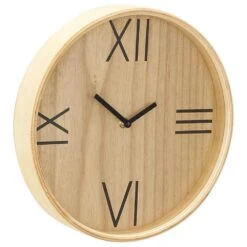 Maple And Jade 12" Wall Clock In Light Brown And Black -Home Decoration Series 64001456 3