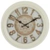 Maple And Jade 14" Fluted Frame Wall Clock In White -Home Decoration Series 64001860 1