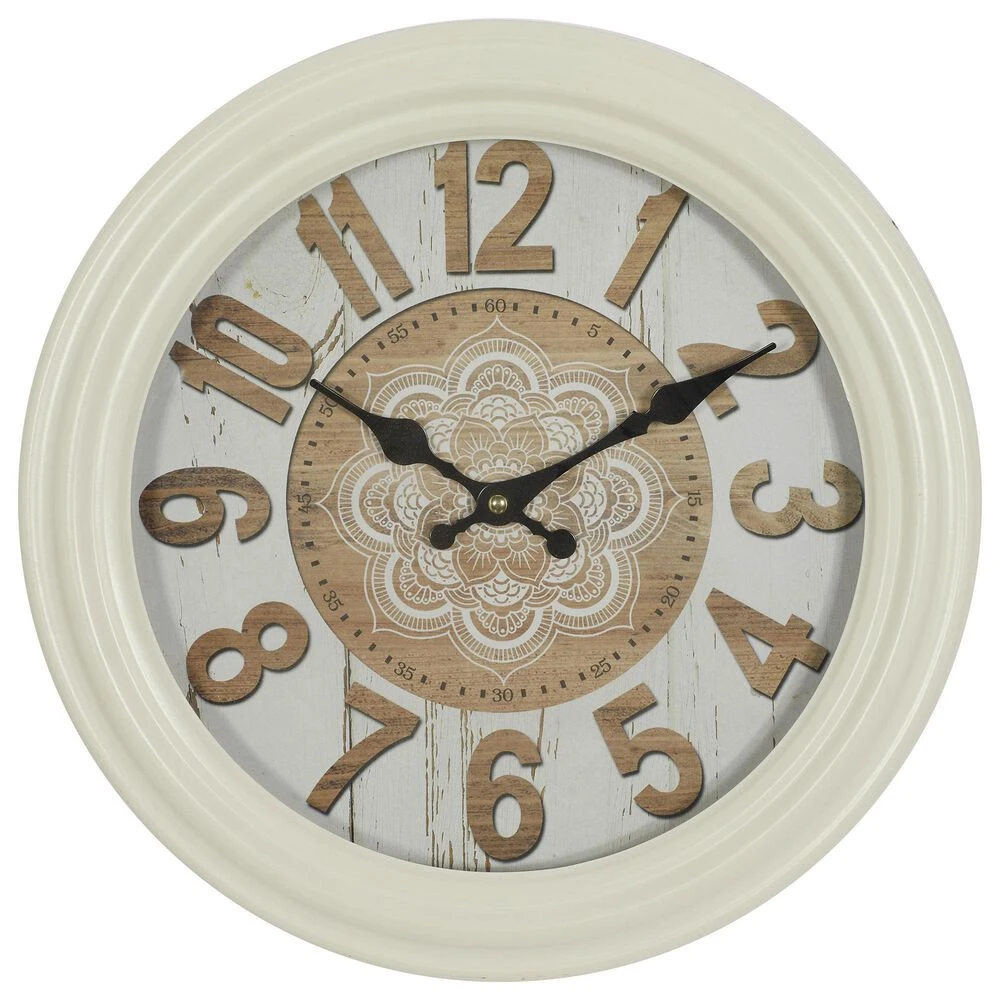 Maple And Jade 14" Fluted Frame Wall Clock In White 3 Maple And Jade 14" Fluted Frame Wall Clock In White