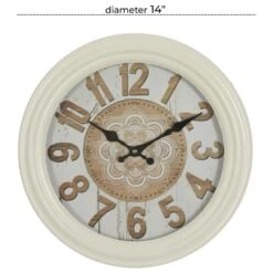 Maple And Jade 14" Fluted Frame Wall Clock In White 15 Maple And Jade 14" Fluted Frame Wall Clock In White -Home Decoration Series 64001860 7