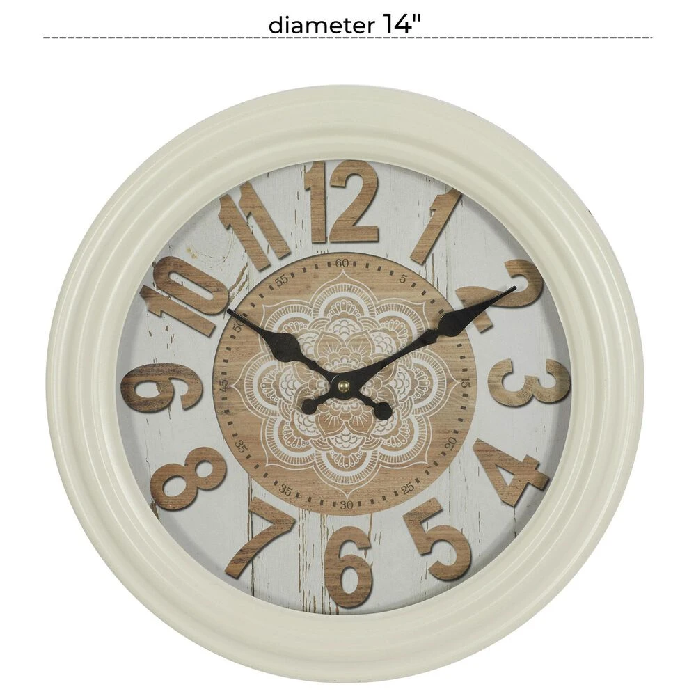 Maple And Jade 14" Fluted Frame Wall Clock In White 9 Maple And Jade 14" Fluted Frame Wall Clock In White - Image 7