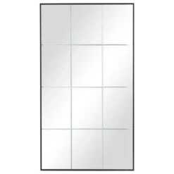 Maple And Jade 40" Rectangular Wall Mirror In Matte Black
