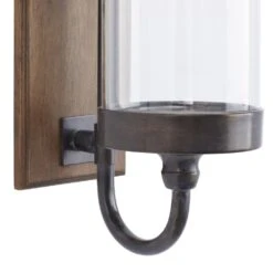 Maple And Jade 16" X 5" Candle Holder Wall Sconce In Brown -Home Decoration Series 64002785 3